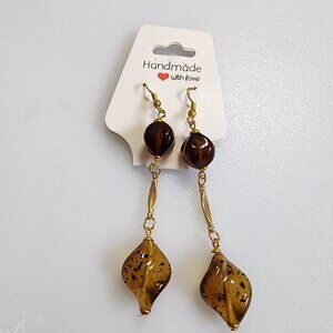 Gold Tone Boeheim Style Dangled Earrings
